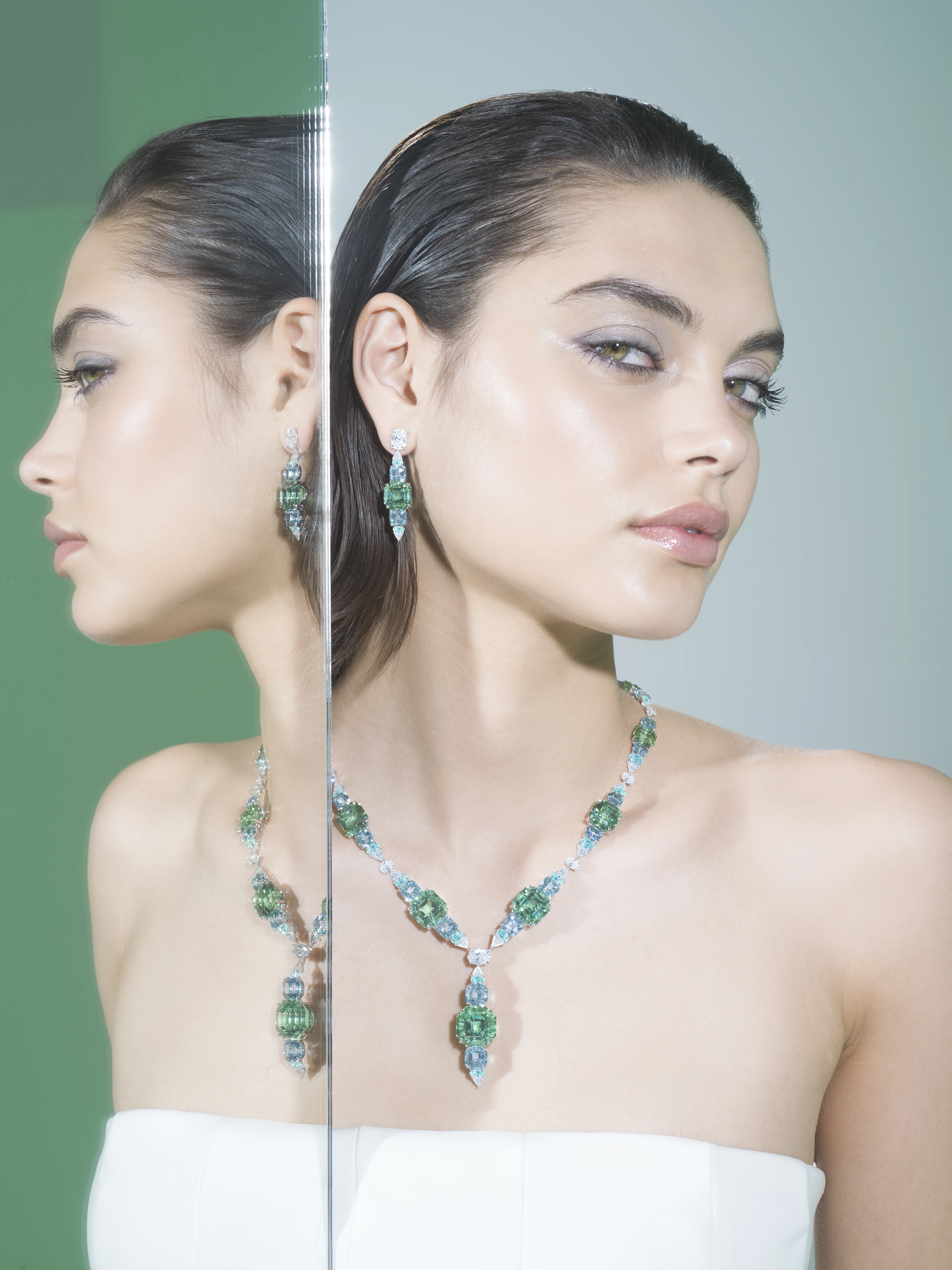 'Lirya' Tourmaline, Aquamarine and Paraiba Set